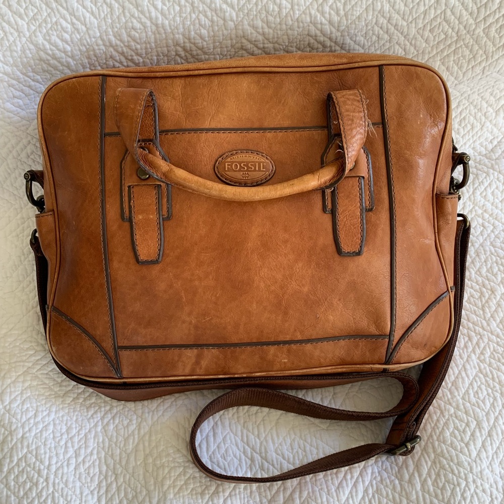 Men’s Fossil Cognac Leather Bag